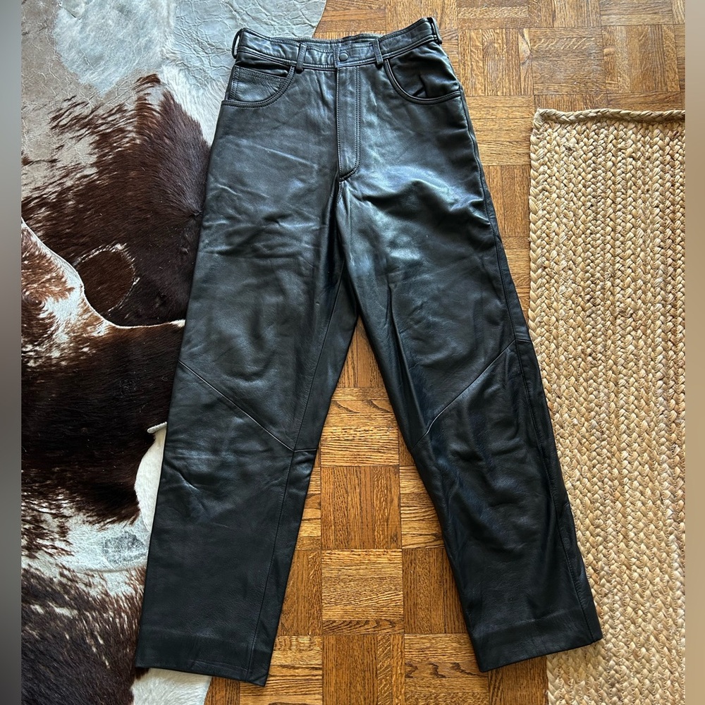 Vintage Black Leather Pants